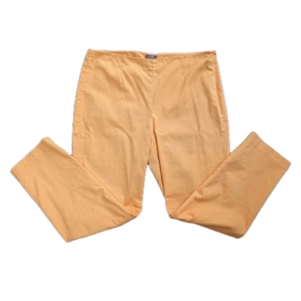 J. Jill Pants Stretch Side Zip Flat Front Ankle Melon Peach Sz 12 Spring Summer